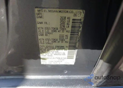 2018 Nissan Frontier Sv z USA, uszkodzony, nr VIN 1N6AD0EV5JN706430